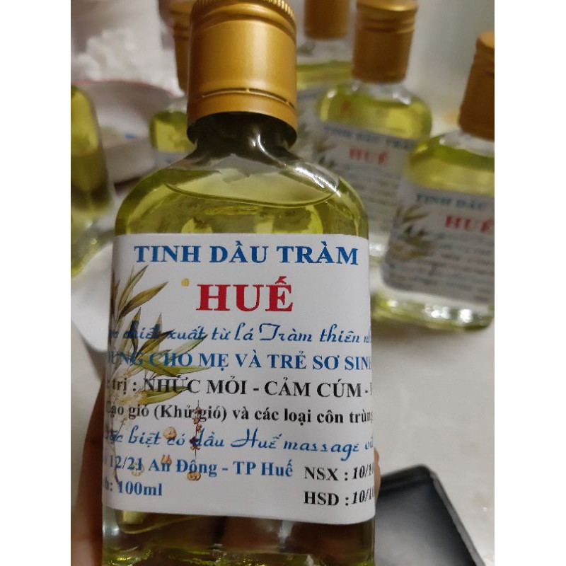 (tuyển sỉ) tinh dầu Tràm Huế nguyên chất chai dẹt 100ml