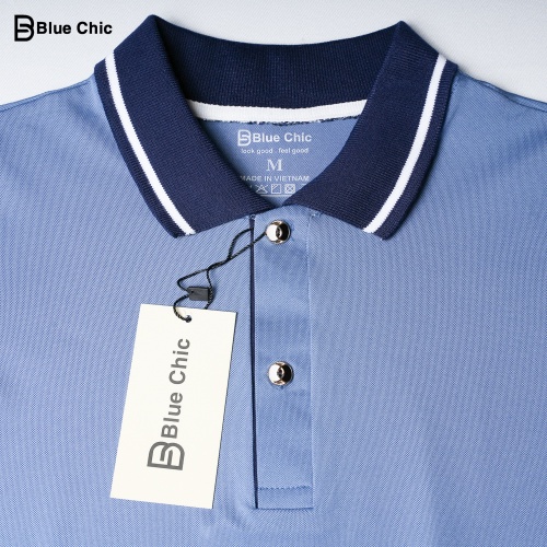 Áo Polo Nữ Màu Xanh Ghi Đá BLUECHIC Cổ Bẻ Vải Poly Cá Sấu Co Giãn Dáng Công Sở Trẻ Trung NF020