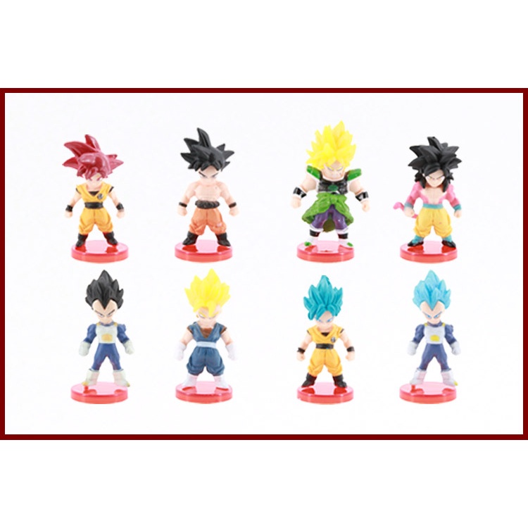 Mô hình NHÂN VẬT chibi goku mini dragon ball buu broly king vegeta super saiyan god dragonball Majin buu