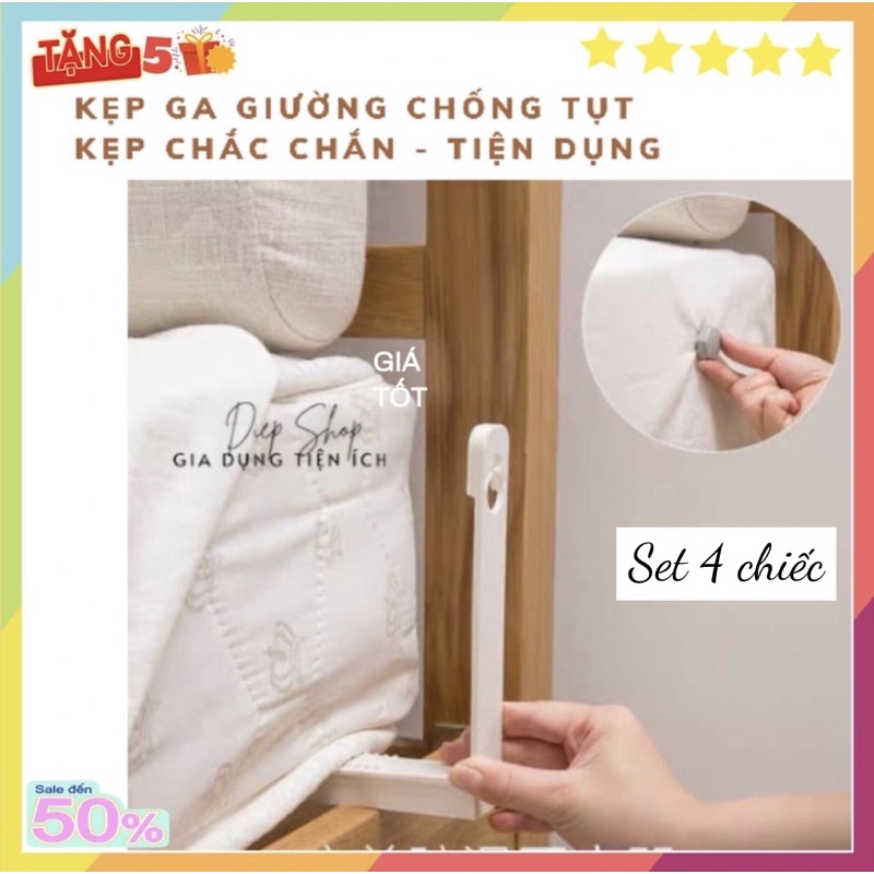 Kẹp ga giường ❤️SALE❤️ Cố định ga giường -Chống nhăn ga giường - chống xô -Giá đỡ cố định Kẹp chốt đệm- Ghim ga giường