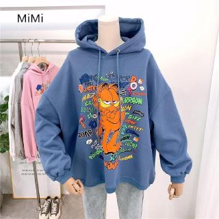 Áo Hoodie Dáng Rộng Có In Hoạ Tiết Hoạt Hình Dễ Thương Thời Trang 2020