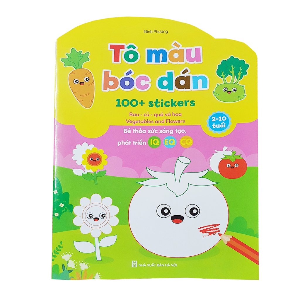 Sách - Bộ Tô Màu Bóc Dán 100+ Stickers (Song Ngữ Anh – Việt)