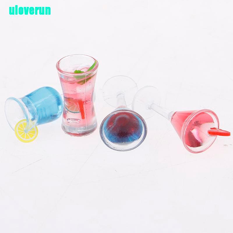 Uloverun Ly Rượu mini Bằng Nhựa resin Tỉ Lệ 1: 12 Trang Trí Nhà Búp Bê