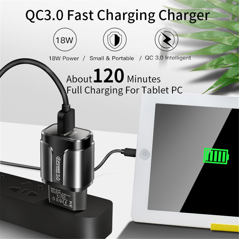 Củ Sạc Nhanh Qc 3.0 Usb Us Eu Cho Iphone Samsung Xiaomi