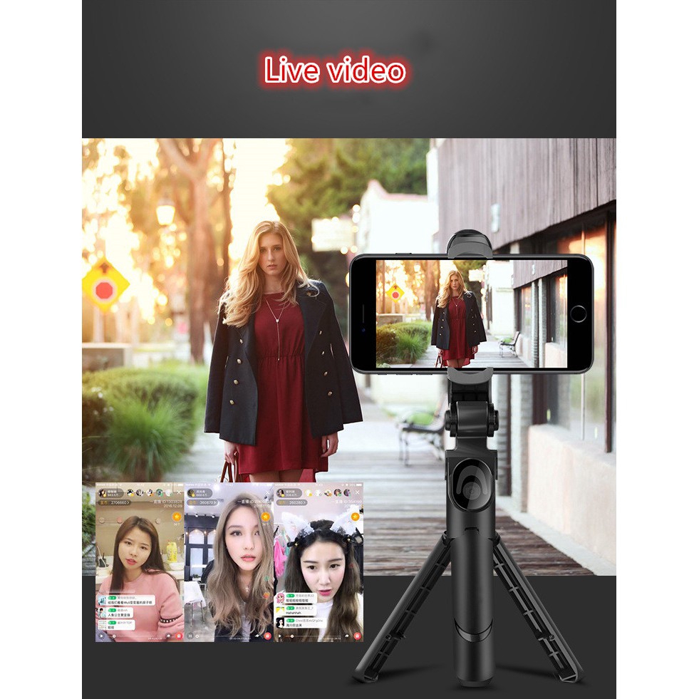 Chân máy tripod/ gậy chụp ảnh selfie Bluetooth nhỏ gọn cho điện thoại IOS Android