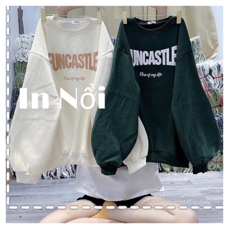 Áo Sweater Form Rộng Unisex Tay Bồng Nam Nữ Mặc Được Chất Nỉ Bông Hàng Xuất Dày Đẹp Không Bai, Không Xù