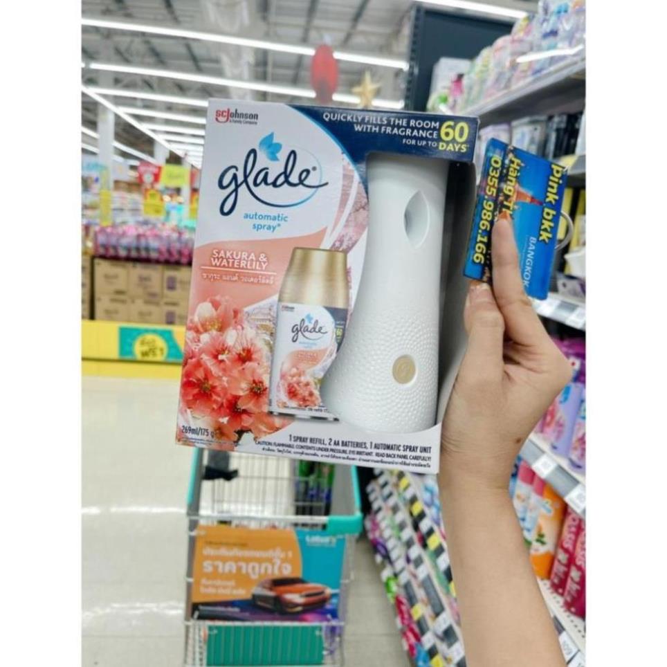 Máy xịt thơm phòng tự động GLADE hương thơm dịu nhẹ, thay lõi CHÍNH HÃNG - Bini.store.offical