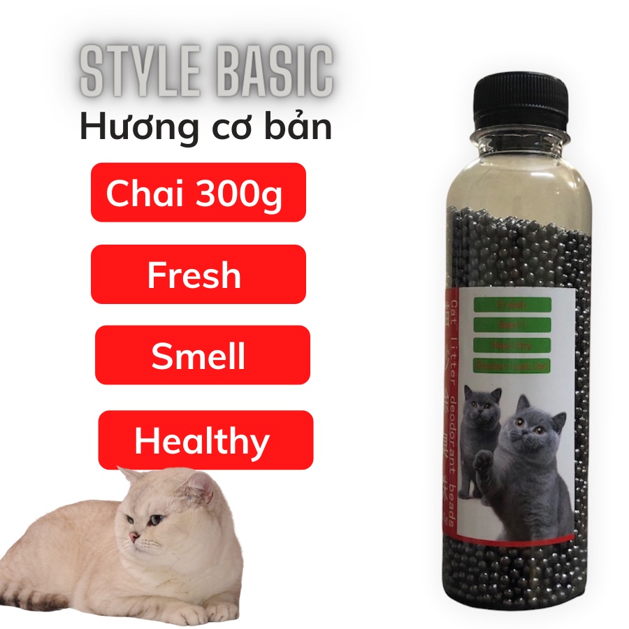 Hạt khử mùi cát vệ sinh thú cưng chai 300g