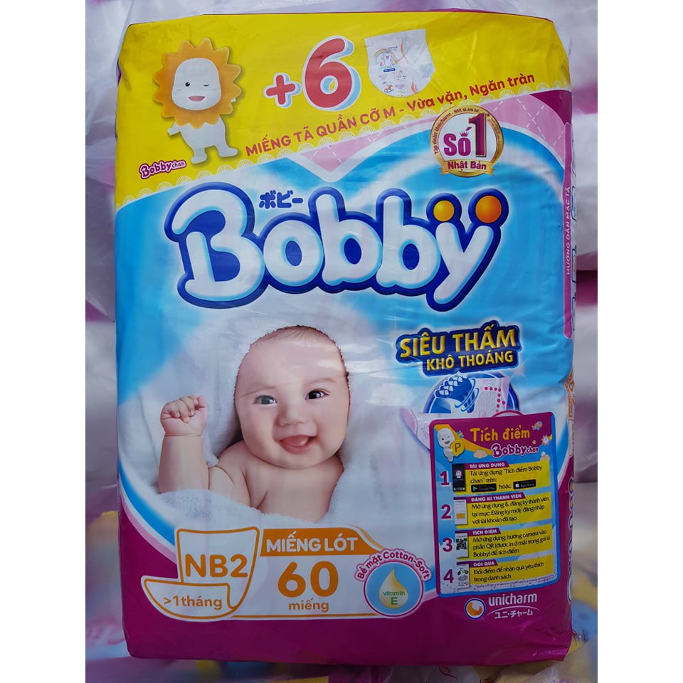 Miếng lót sơ sinh Bobby Newborn 2 - 60 miếng