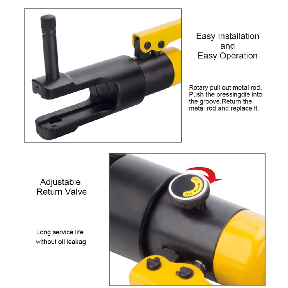 Kìm ép cốt thủy lực ABG YQK-300 bấm đầu cốt, ép đầu cốt điện có độ cứng cao, sử dụng rất đơn giản, hiệu quả, năng suất