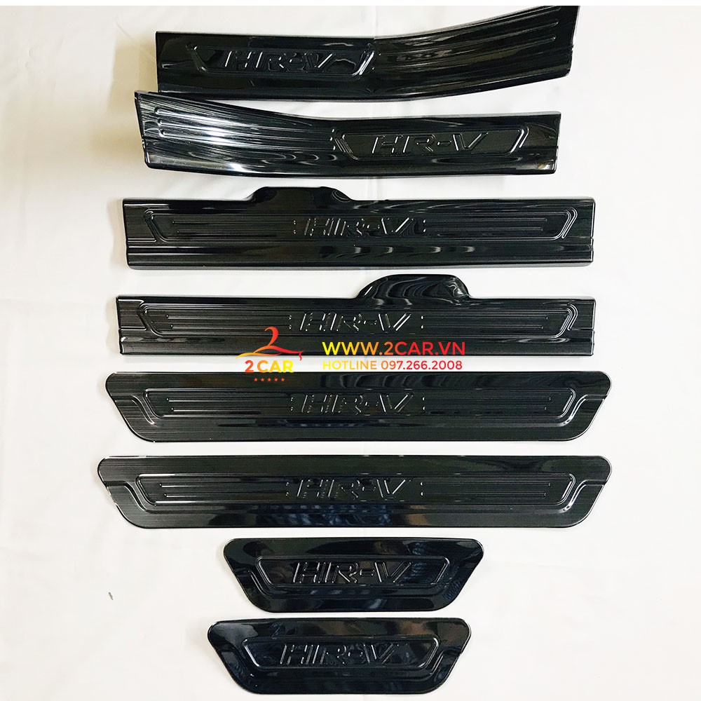 Ốp bậc cửa, nẹp bước chân trong, ngoài xe    Honda HRV 2018 2019 2020 2021 chất liệu Titan