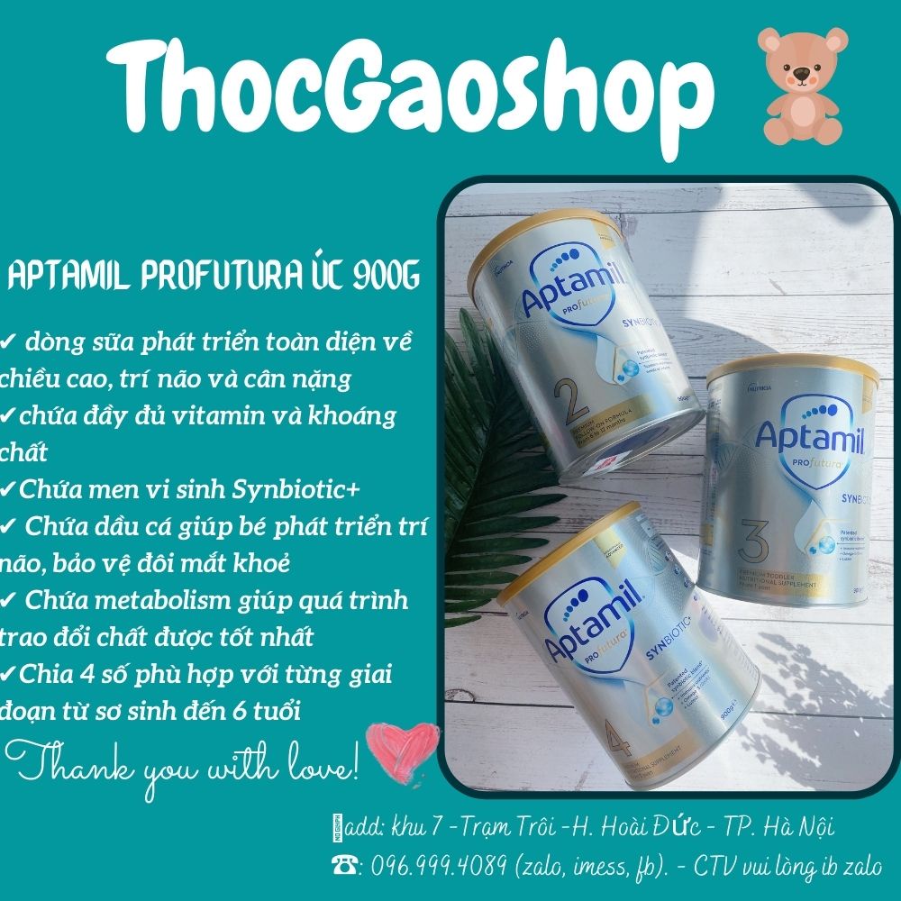 Sữa bột Aptamil Úc 900gr 🍀FREESHIP🍀 giúp bé thông minh nhanh nhẹn