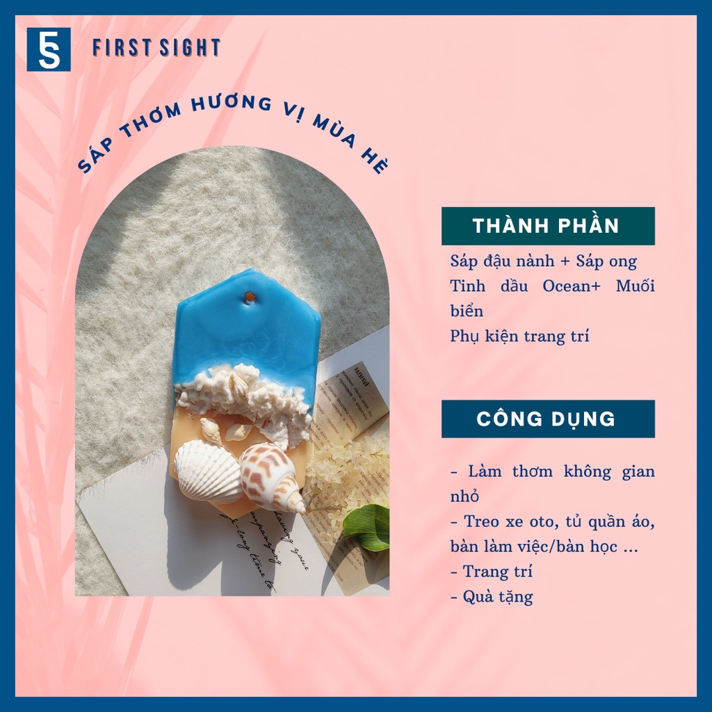 Sáp thơm trang trí First Sight tinh dầu hương tự nhiên khử mùi, làm thơm phòng tủ quần áo hình bầu dục 100gr