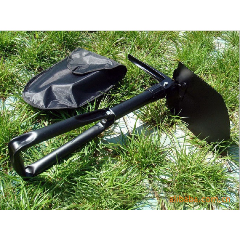 Bộ cuốc xẻng gấp gọn 47cm làm vườn, du lịch, đào giun câu cá đa năng