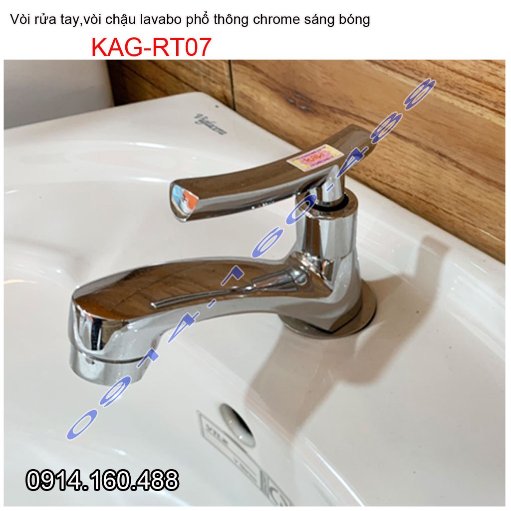 Vòi lavabo lạnh KAG-RT07, vòi chậu rửa mặt tay Kong gạt chome bóng nước mạnh sử dụng tốt siêu bền