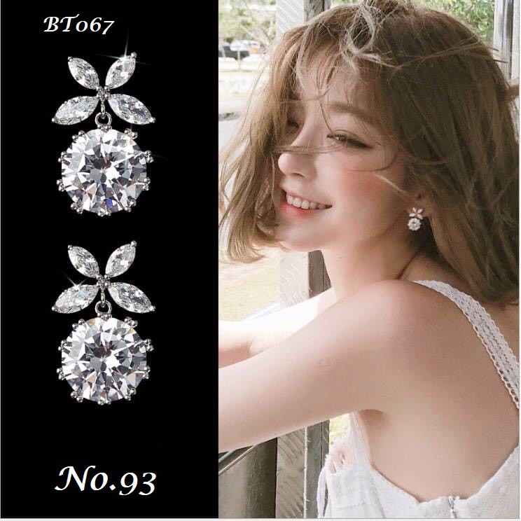 Bông Tai Nữ Bạc sang trọng trẻ trung hoa tai bạc đẹp trang sức cao cấp No.93 Jewelry