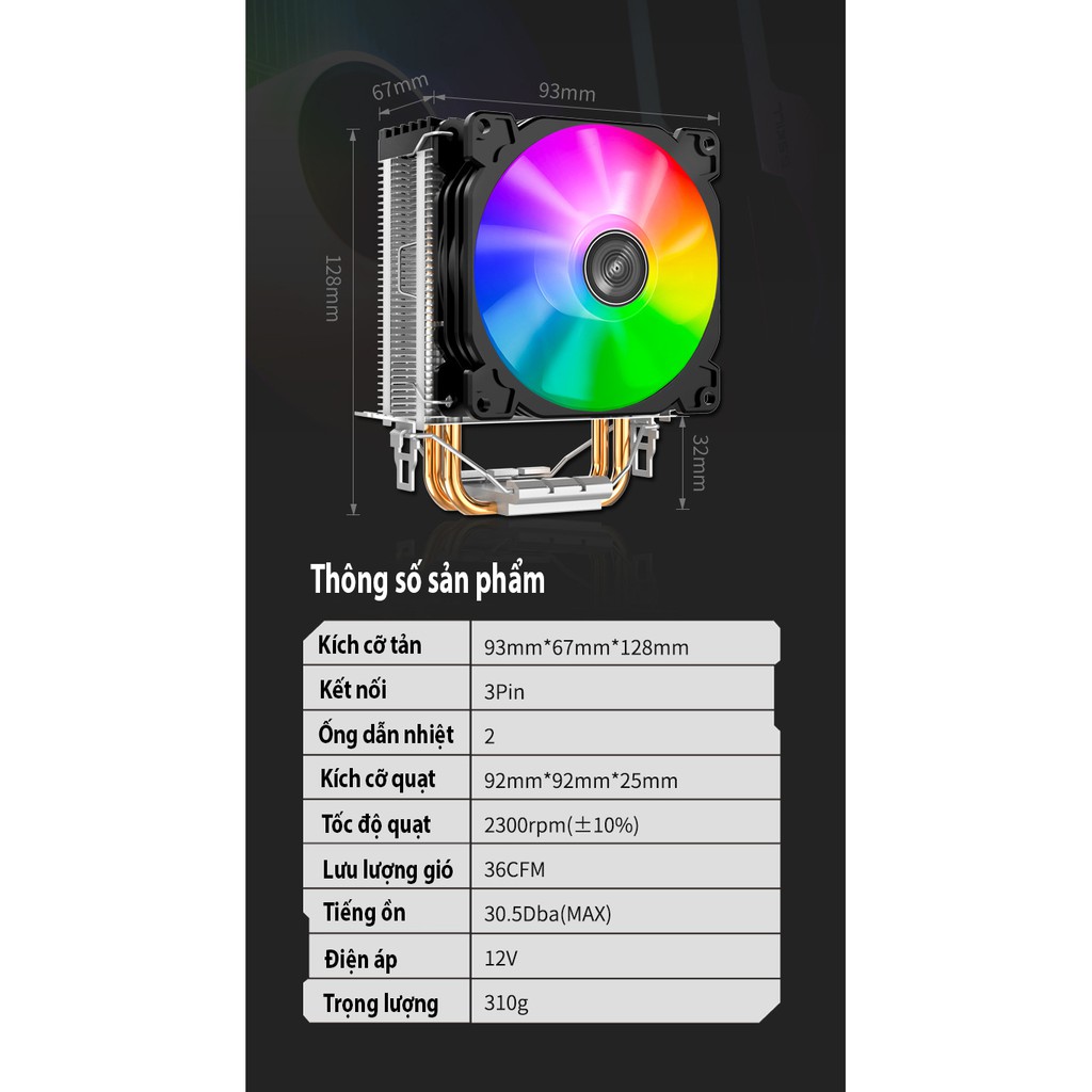 Tản nhiệt Jonsbo CR-1200 Auto LED RGB cho CPU