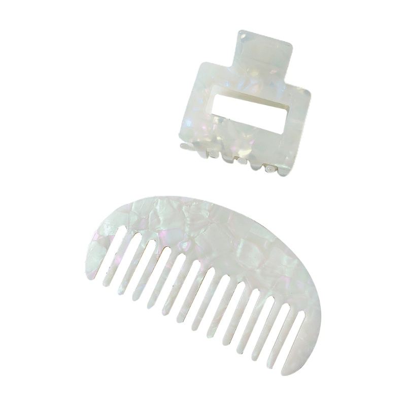 Set 2 Kẹp Tóc Kèm Lược Cài Tóc Kiểu Dáng Hình Học Ngọt Ngào Cho Nữ