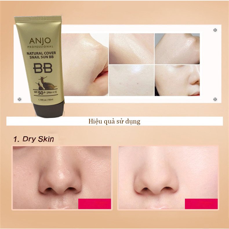 Kem chống nắng trang điểm từ ốc sên Anjo Natural Cover Snail Sun BB 50ml | BigBuy360 - bigbuy360.vn