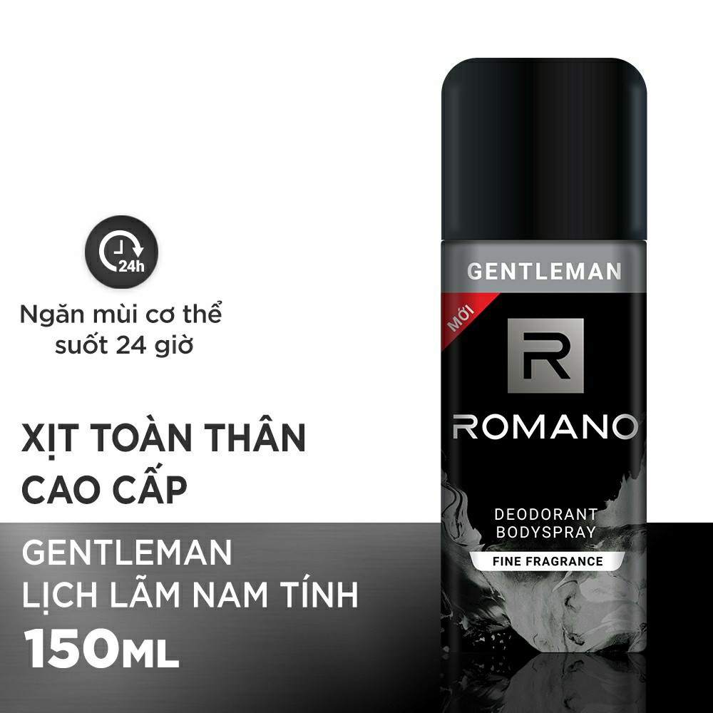 Xịt khử mùi cao cấp Romano Gentleman 150ml nam tính