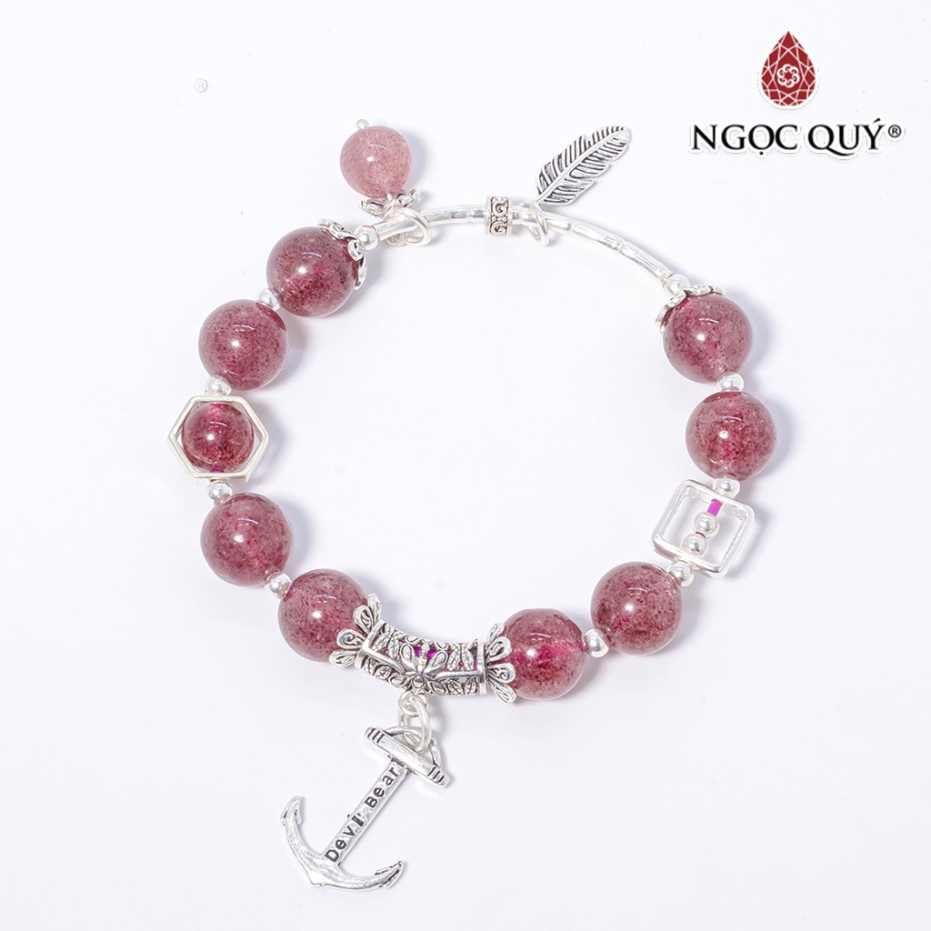 Vòng TA ưu linh dâu đỏ phối charm mỏ neo - Ngọc Quý