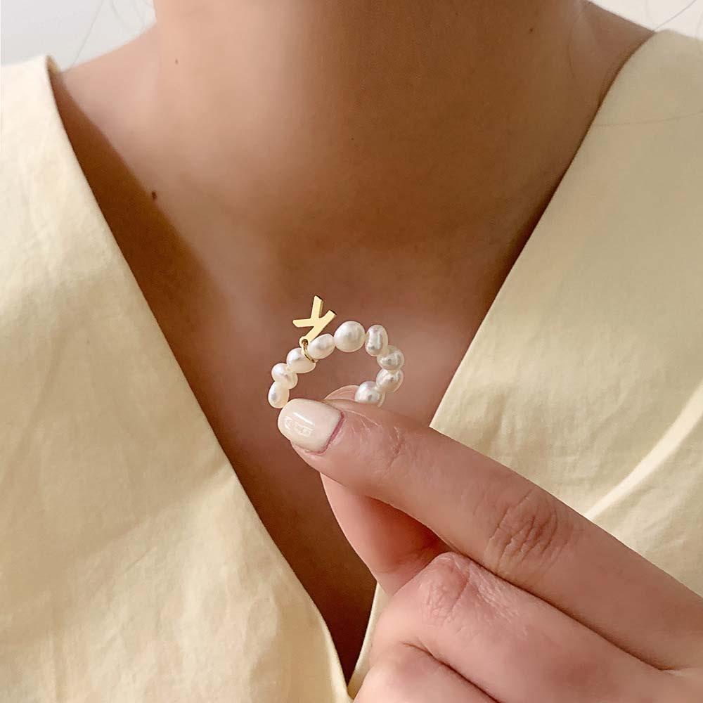 USNOW Nhẫn Đính Ngọc Trai Nhân Tạo Thiết Kế Độc Đáo Thời Trang Cho Nữ