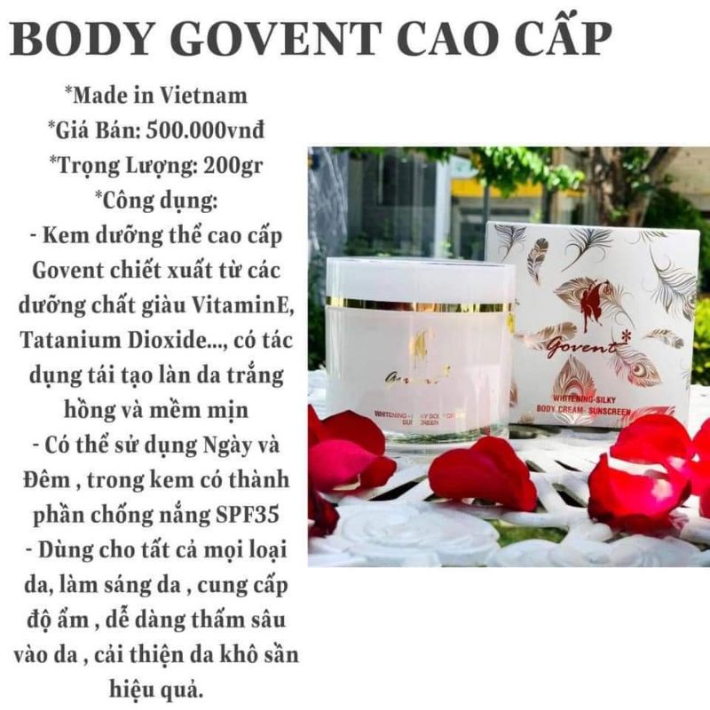Kem dưỡng  Body Govent Cao cấp