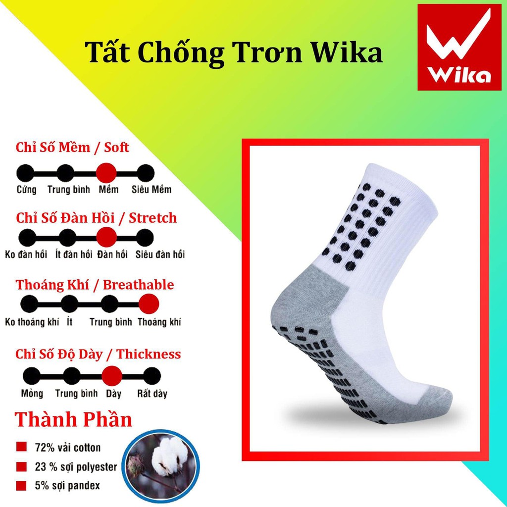 Tất Chống Trơn Trượt  Đá Bóng, Vớ Chống Trơn Bóng Đá Wika Chính Hãng Đủ Màu Loại 1