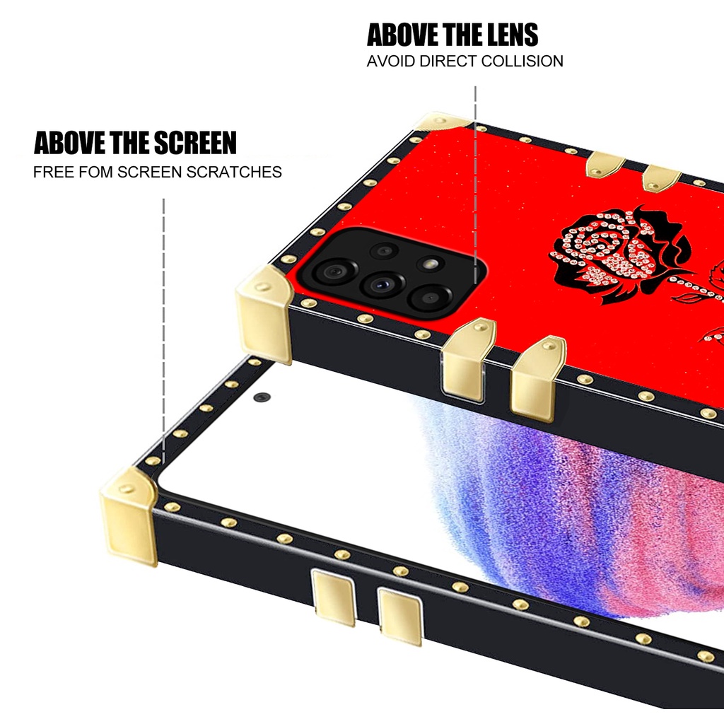 Ốp Điện Thoại Hình Vuông Vân Kim Cương Chống Sốc Cho Samsung A23 A33 A53 5G