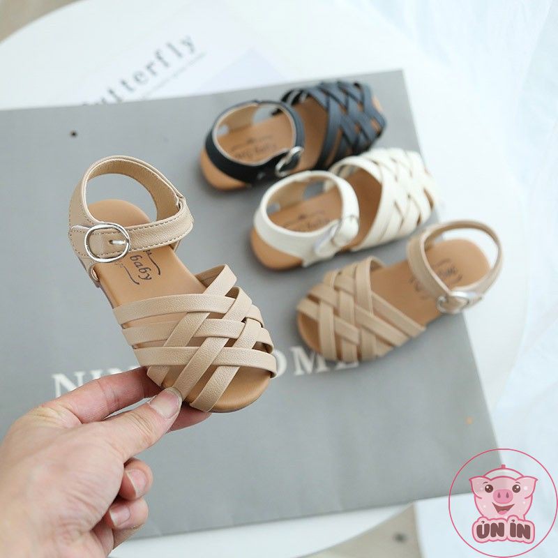 Dép cho bé gái - Giày sandal quai đan chéo chắc chắn da PU siêu mềm hàng chính hãng MG Baby cho bé V285