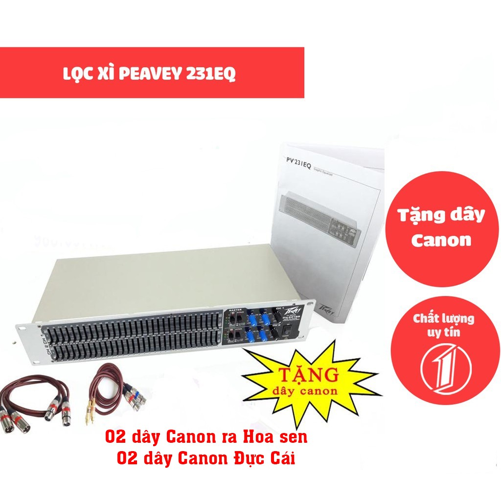 Lọc xì Peavey 231EQ tặng 04 đôi dây canon chất lượng cao, hỗ trợ âm thanh tốt