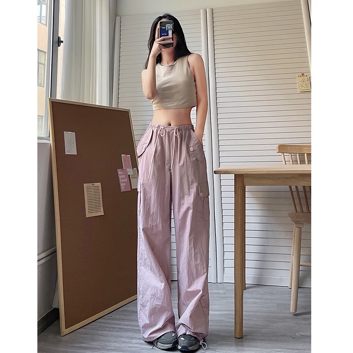 QKOOLE Quần dài  ống rộng phong cách Hàn Quốc trẻ trung dành cho nữ