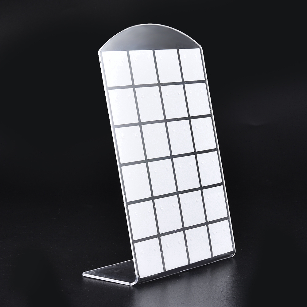 Giá treo khuyên tai hình chữ L bằng chất liệu acrylic gồm 72 lỗ tiện dụng