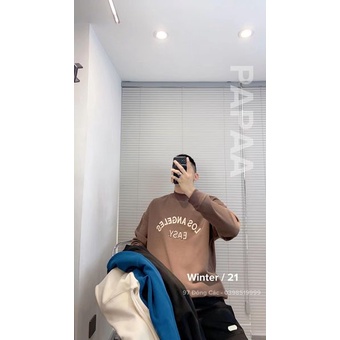 Áo nỉ cổ 3p lót lông nam nữ phong cách Hàn Quốc chữ ngực LOS ANGELES 252 PAPAA SHOP | BigBuy360 - bigbuy360.vn