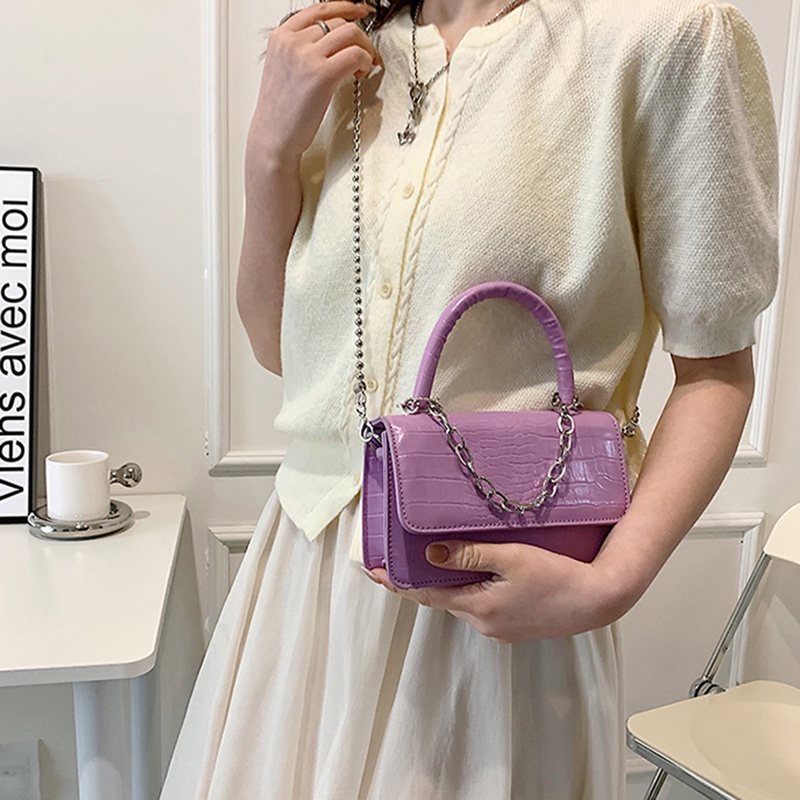 IELGY Túi Đeo Vai Hình Vuông Cỡ Nhỏ Phối Dây Đeo Sợi Xích Thời Trang Cho Nữ