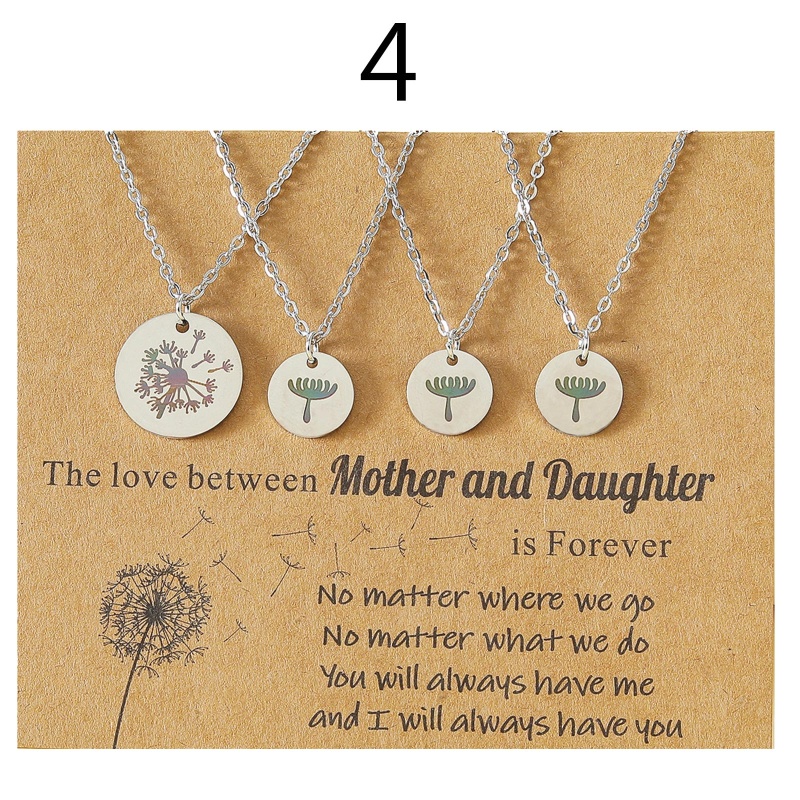 Vòng cổ Mặt Hoa Bồ Công Anh Bằng Thép Không Gỉ Cho Mẹ Và Bé