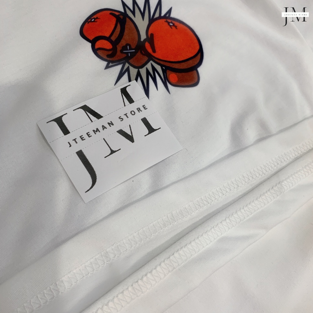 Áo thun Unisex tay lỡ nam nữ JTeeMan, áo phông form rộng nam nữ vải cotton in hình Kangaroo đấm bốc dễ thương - JT15