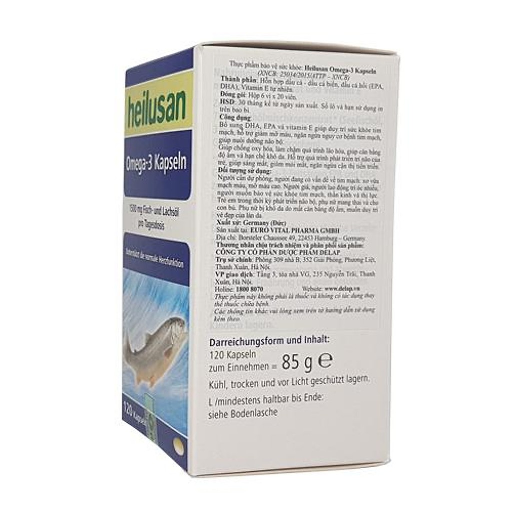 Heilusan Omega 3 - Bổ sung DHA, EPA và Vitamin giúp phát triển não bộ, tốt cho tim mạch, mắt, da