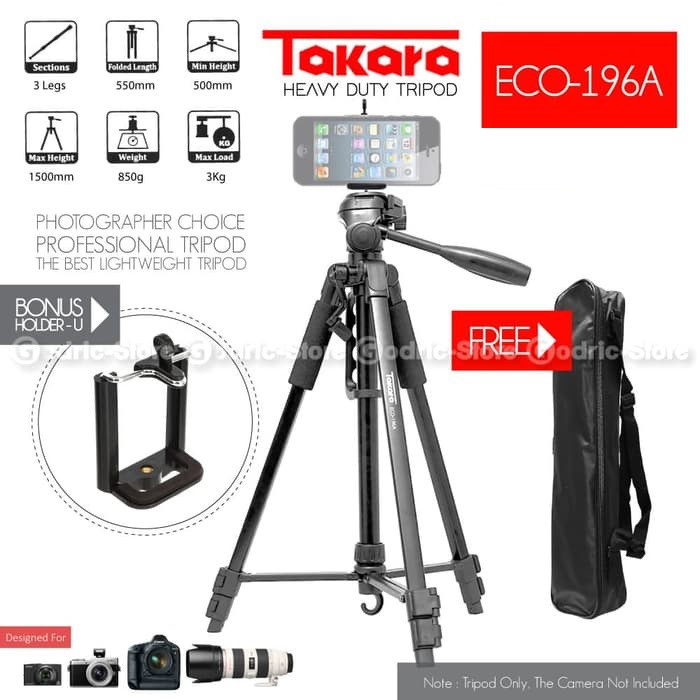 Takara Tripod Eco-196a Dslr Camera 196a Giá Đỡ