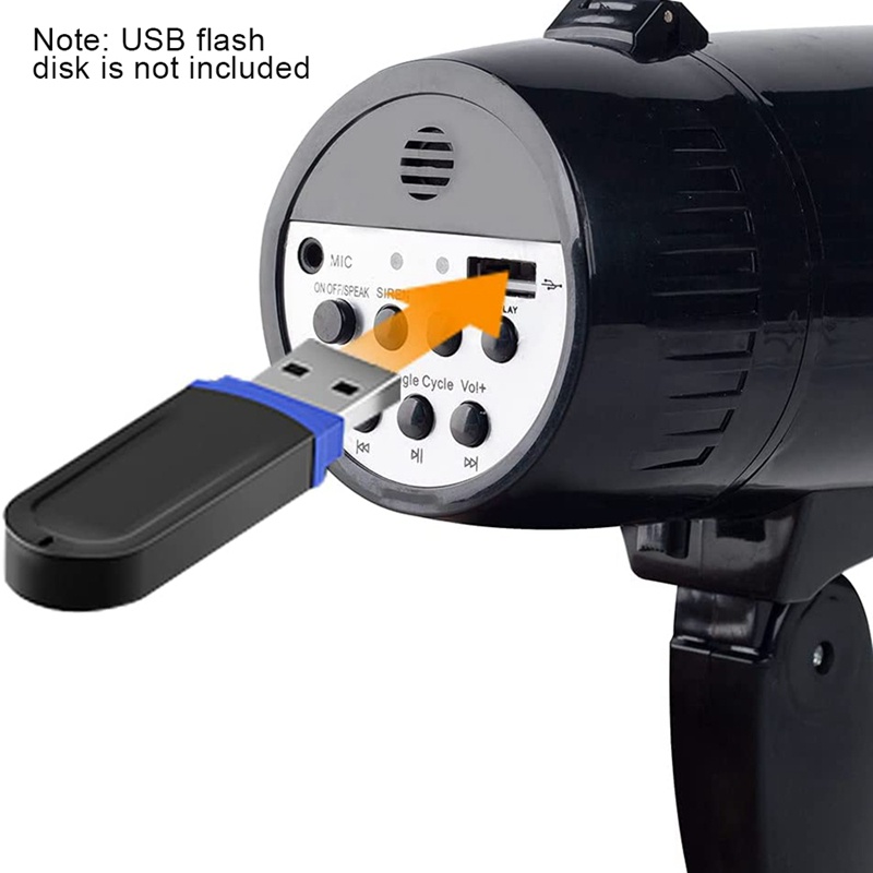 Loa Megaphone 35 Watt Cầm Tay Màu Đen Có Thể Tháo Rời Và Tháo Rời