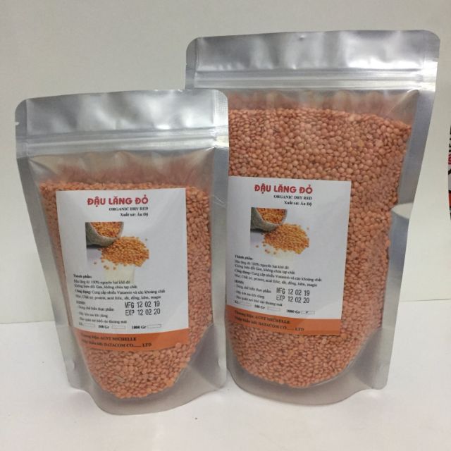 500g đậu lăng đỏ túi zip