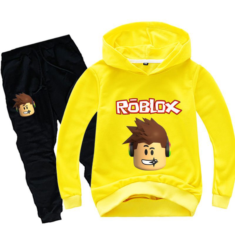 Bộ Áo Hoodie + Quần Dài In Hình Roblox Cho Bé Trai