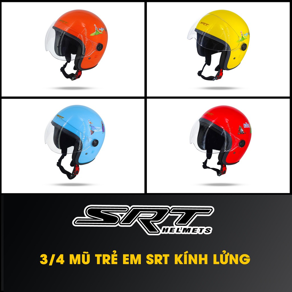 MŨ BẢO HIỂM 3/4 KÍNH SRT TRẺ EM - CAO CẤP