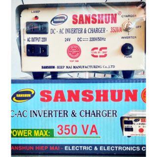 Inverter SanShun 350VA đổi điện 24V DC ra 220V AC và sạc bình ắc quy