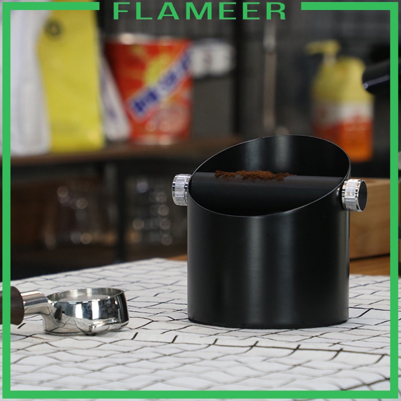 [FLAMEER] Black Espresso Coffee Knock Box Waste Bin Bucket for Home Office Barista
