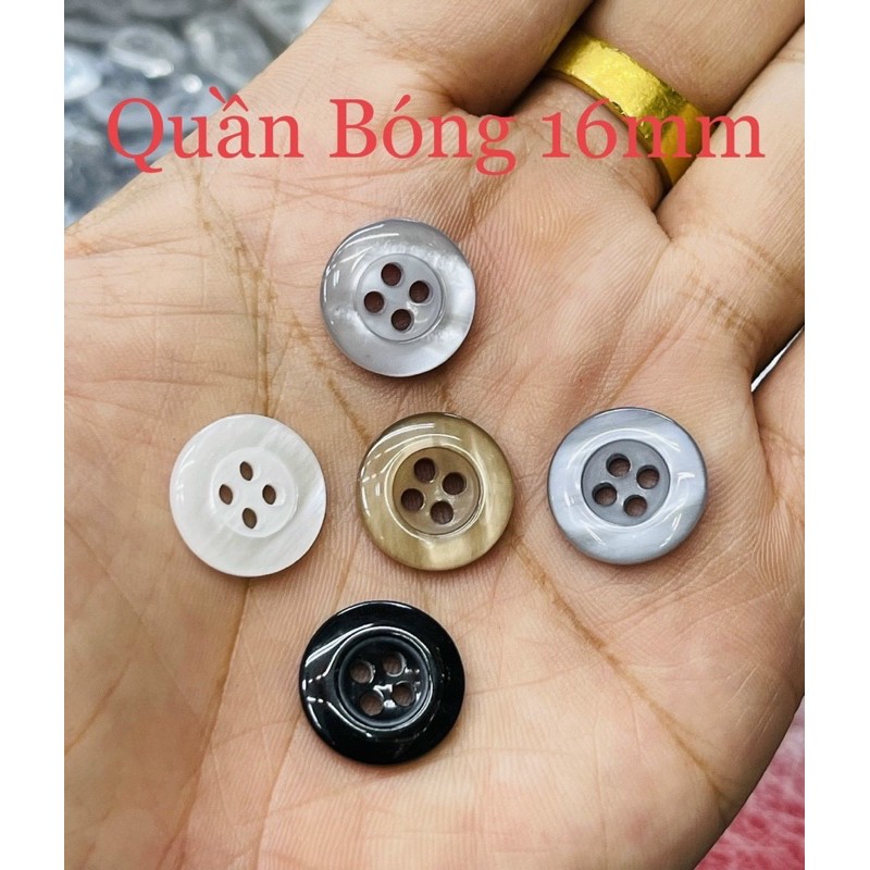 120 Nút Quần Tây Bóng 4 Lỗ Size 16mm Giá Sỉ