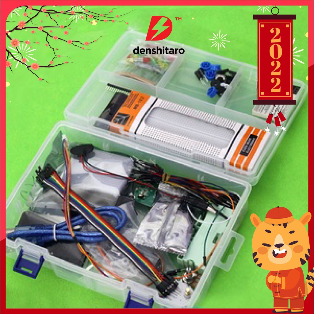 Combo Bộ Kit Học Tập Arduino Uno R3 V1 Cơ Bản (có hộp nhựa) D00-547