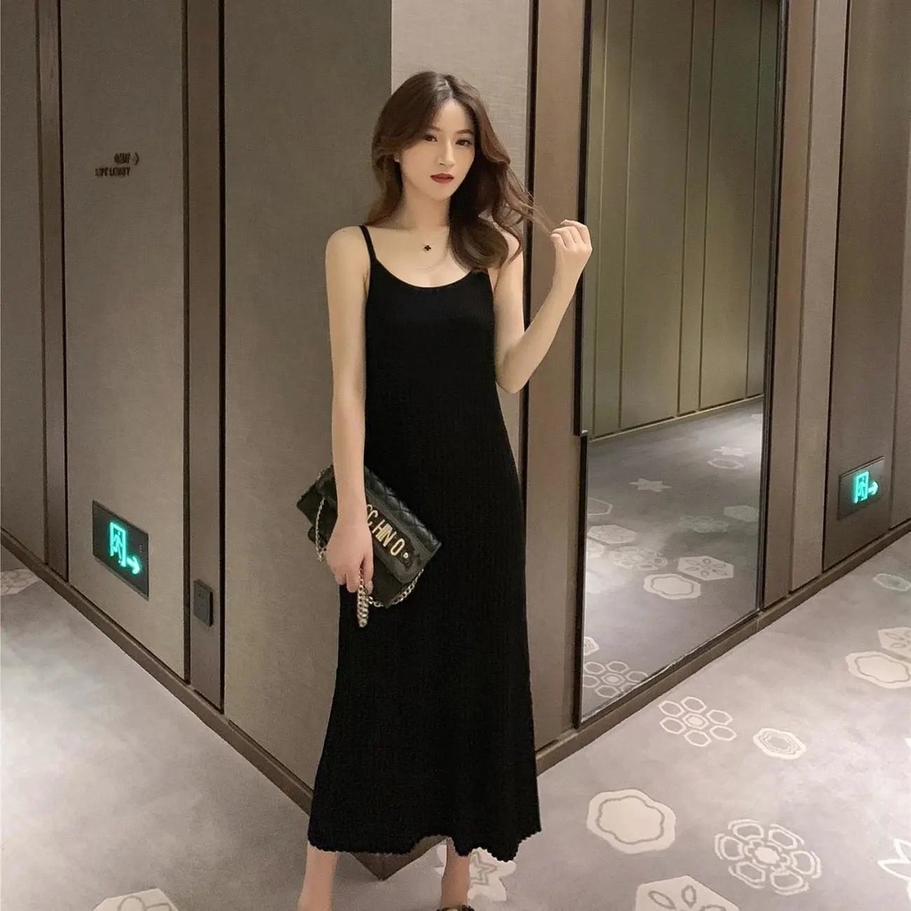 (MỚI) Đầm dệt kim dài vừa phải