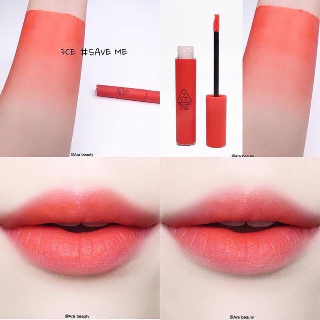 Son kem lì 3CE Velvet Lip Tint | Màu #Save_me #Gentle_coral #Simply_speaking