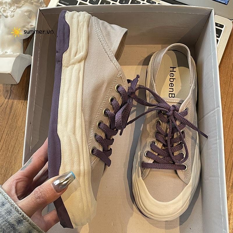 Giày Thể Thao Vải Canvas Đế Dày Thoáng Khí Phong Cách Mới 2022
